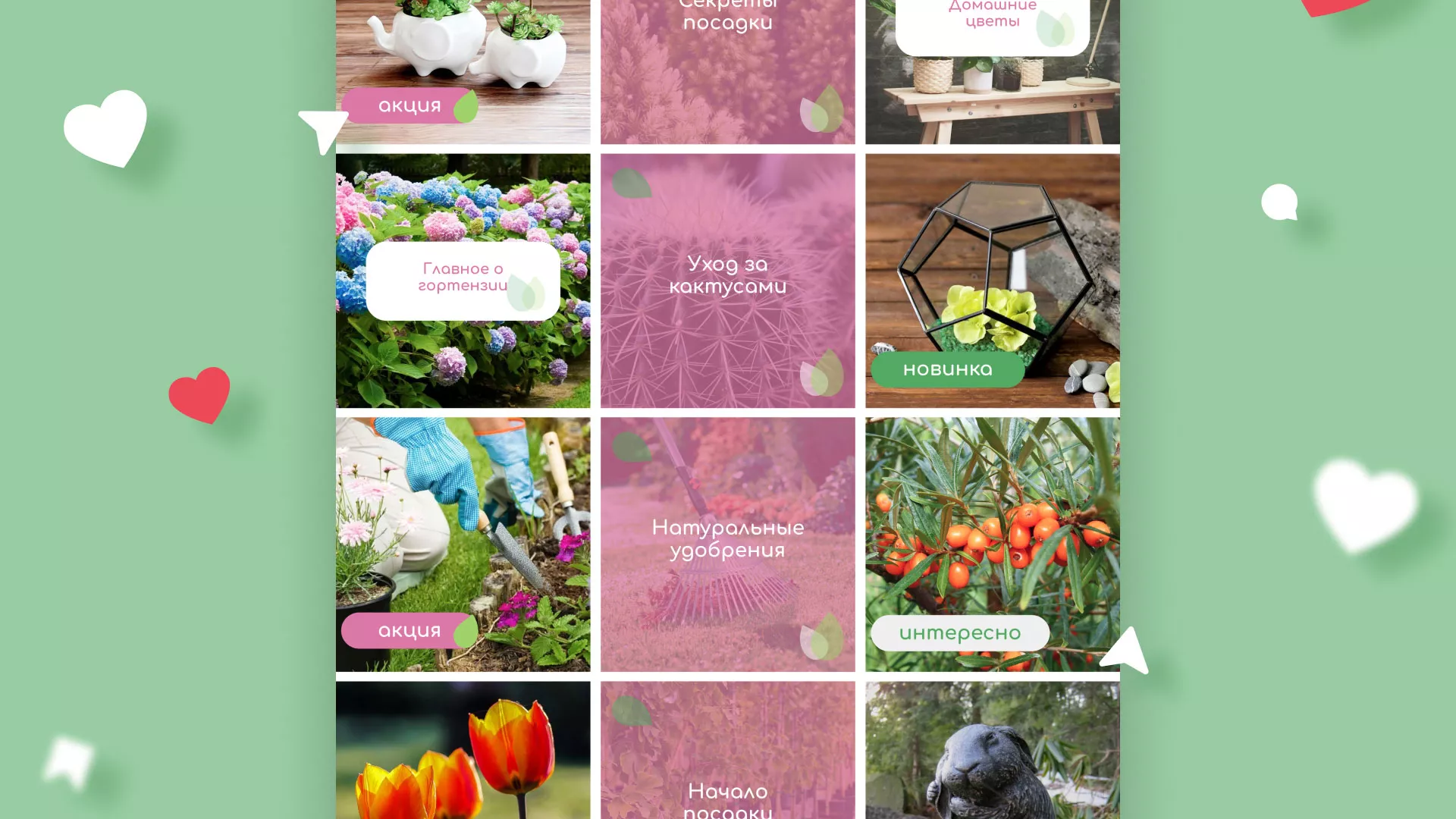 Разработка оформления профиля Instagram для магазина «Floraint» в Певеке