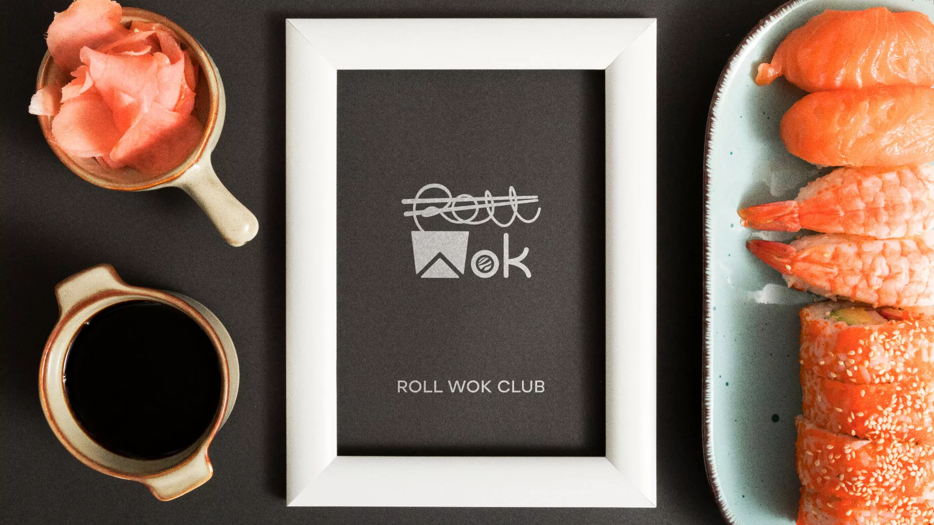 Разработка логотипа суши-бара «Roll Wok Club» в Певеке