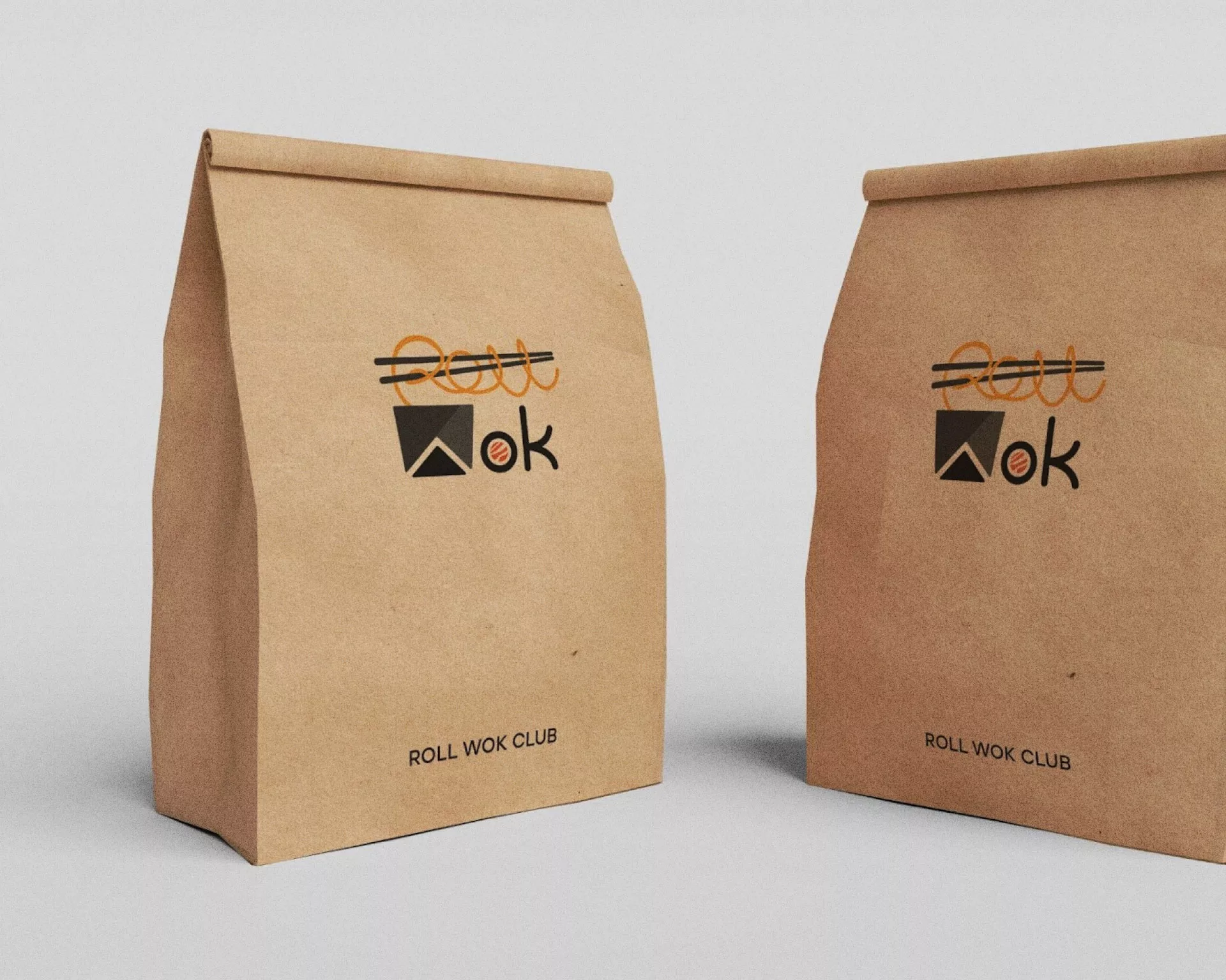 Создание дизайна упаковки суши-бара «Roll Wok Club» в Певеке